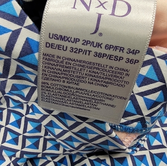 NEW NYDJ Not Your Daughters Jeans 2P Blue Apex Tiles Stretch Crop Pant Women NWT - Picture 6 of 12